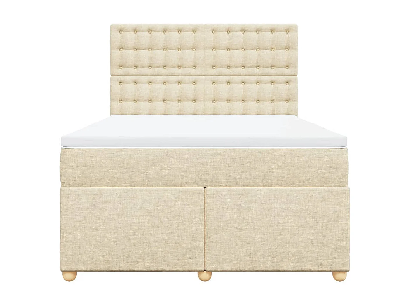 Sommier à lattes de lit avec matelas Crème 160x200 cm Tissu