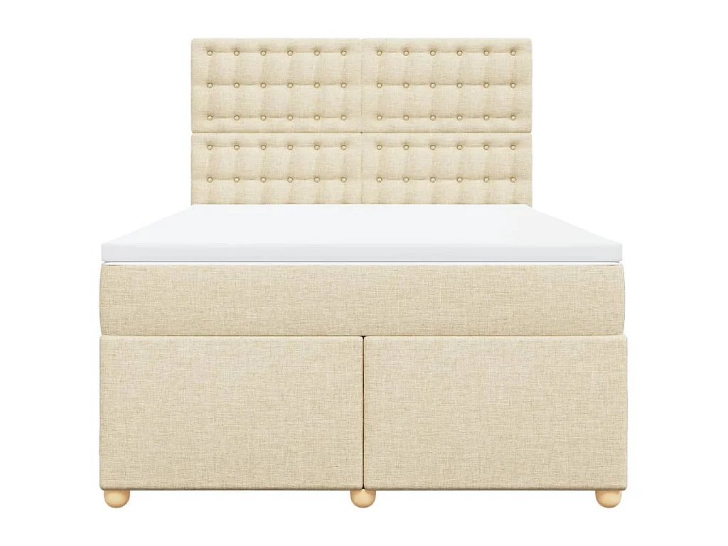 Giroletto a Molle con Materasso Crema 160x200 cm in Tessuto