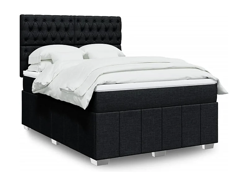 Boxspringbett mit Matratze Schwarz 140x190 cm Stoff
