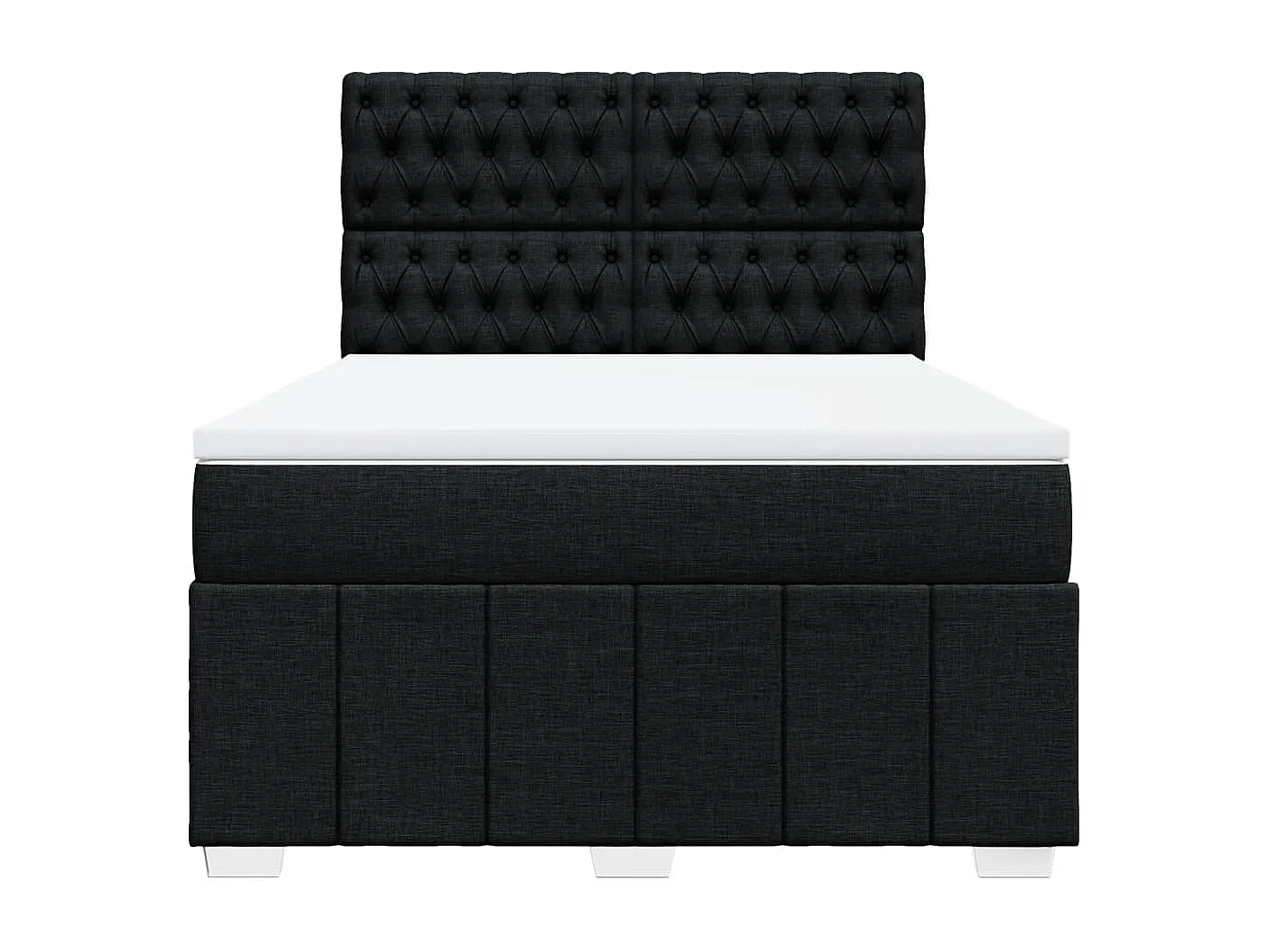 Boxspringbett mit Matratze Schwarz 140x190 cm Stoff