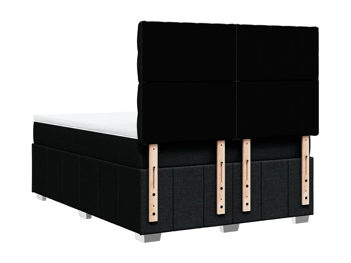 Boxspringbett mit Matratze Schwarz 140x190 cm Stoff