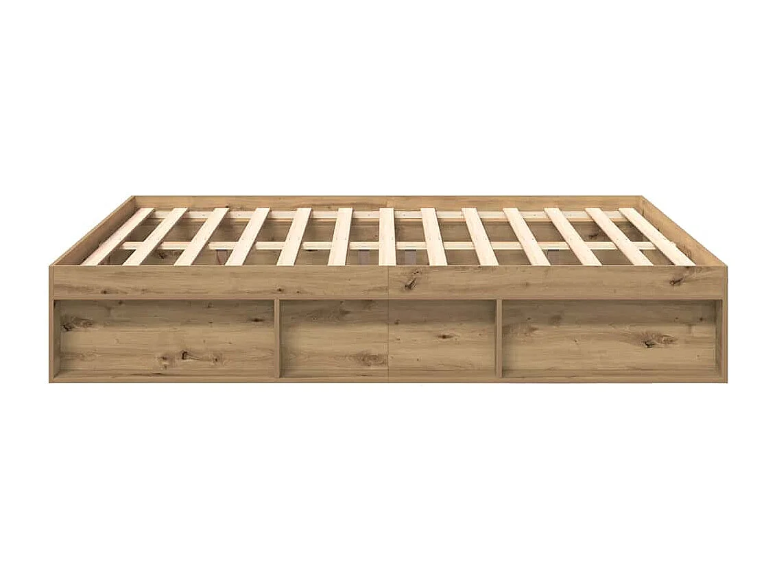 Cadre de lit sans matelas chêne artisanal 180x200 cm