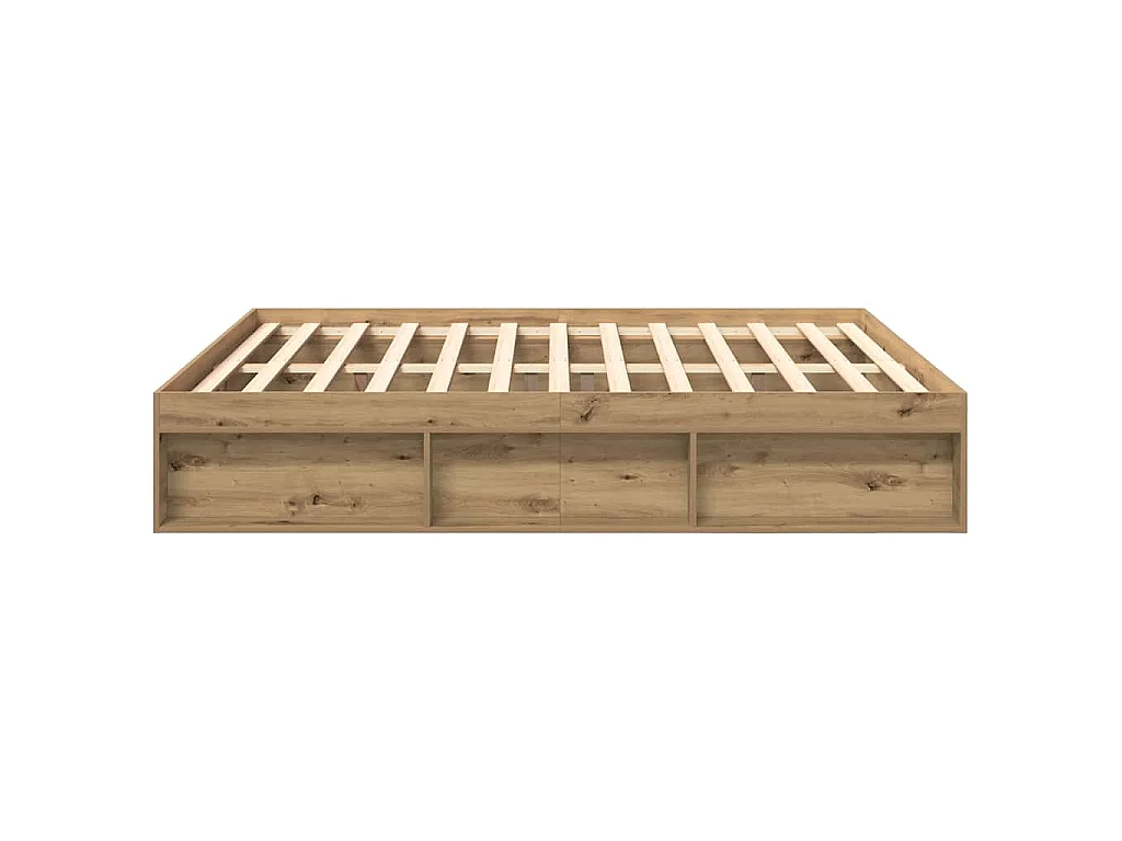 Cadre de lit sans matelas chêne artisanal 180x200 cm