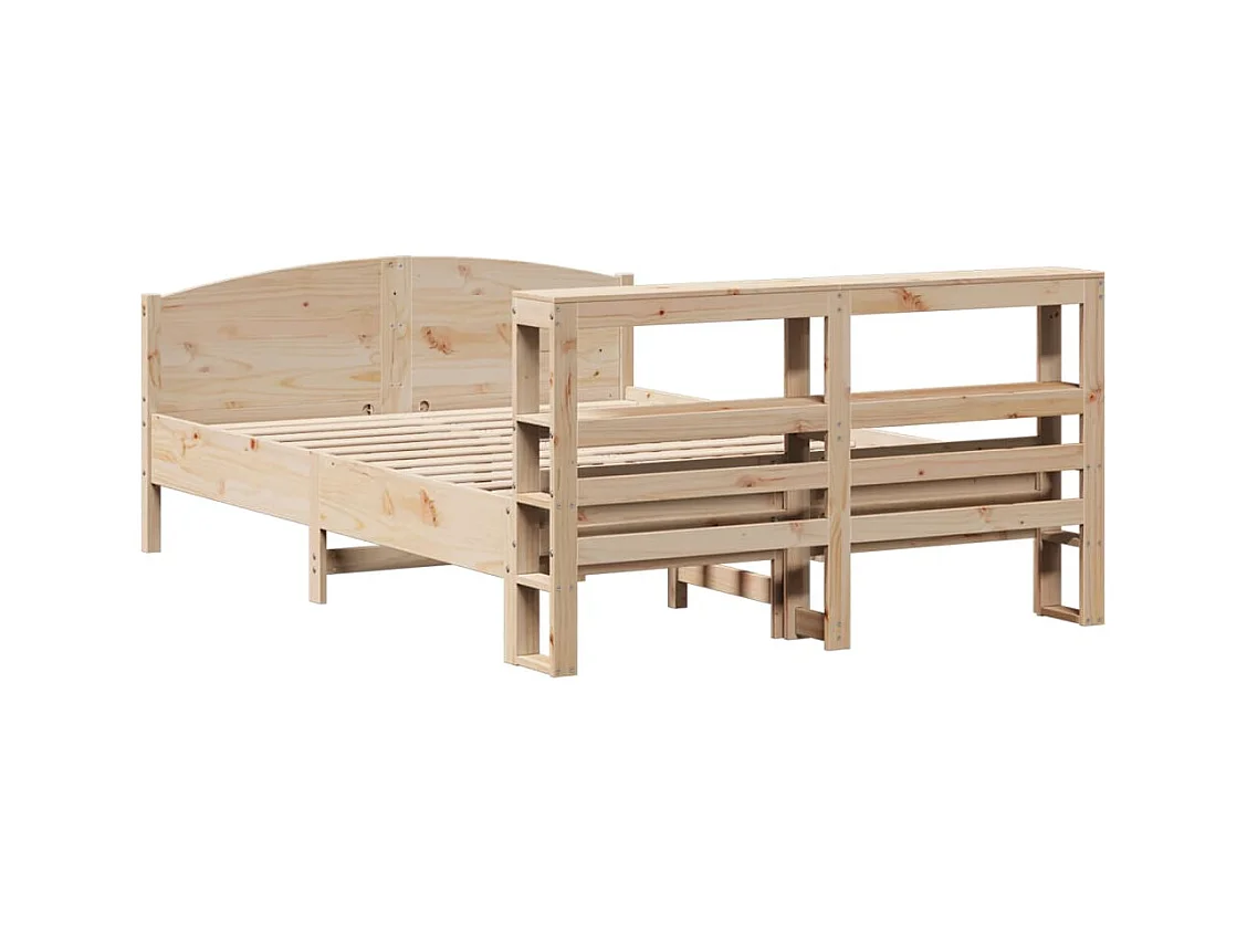 Cadre de lit sans matelas 140x190 cm bois de pin massif
