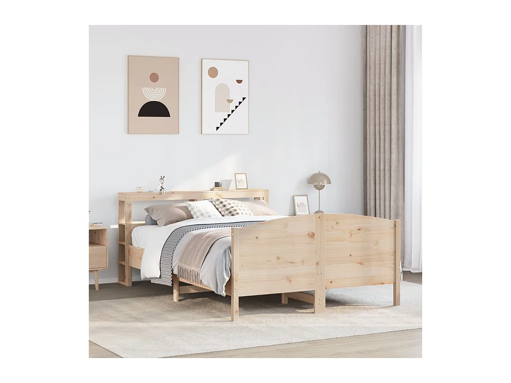 Cadre de lit sans matelas 140x190 cm bois de pin massif