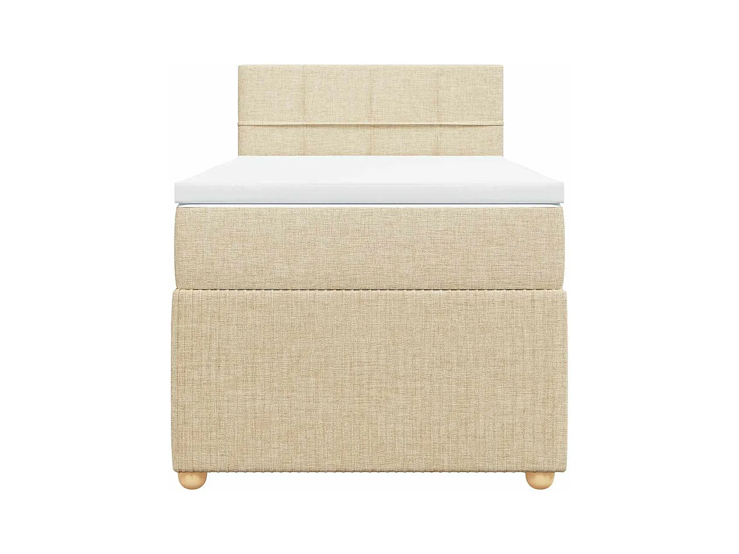 Sommier à lattes de lit avec matelas Crème 90x200 cm Tissu