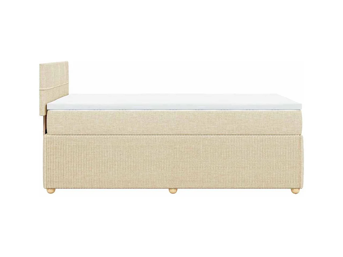 Sommier à lattes de lit avec matelas Crème 90x200 cm Tissu
