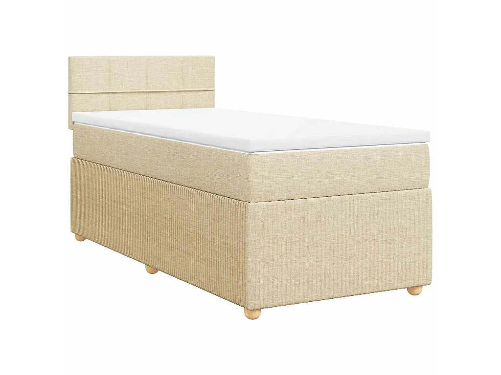 Boxspringbett mit Matratze Creme 90x200 cm Stoff