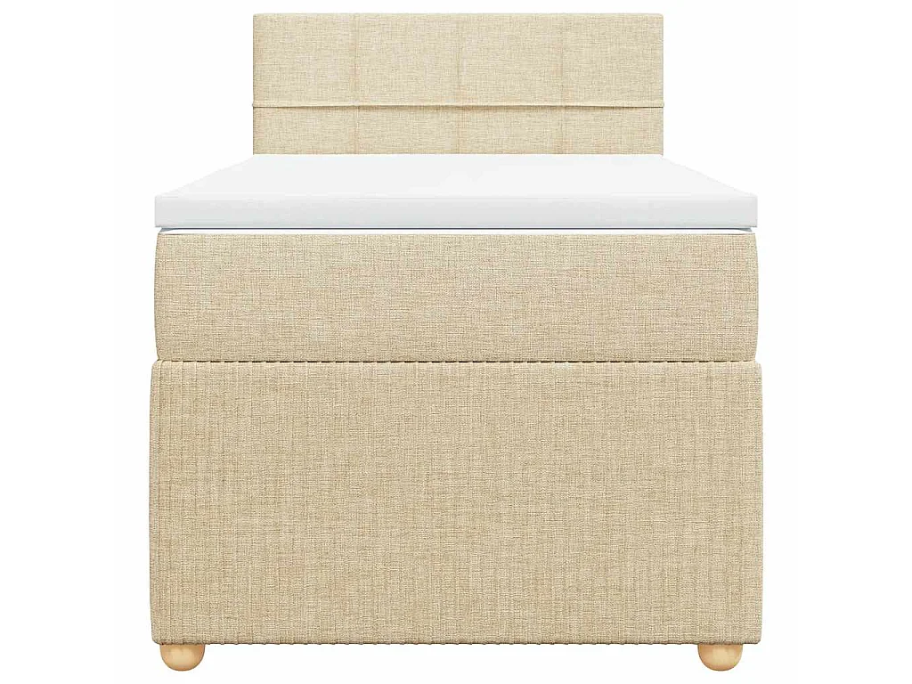 Boxspringbett mit Matratze Creme 90x200 cm Stoff