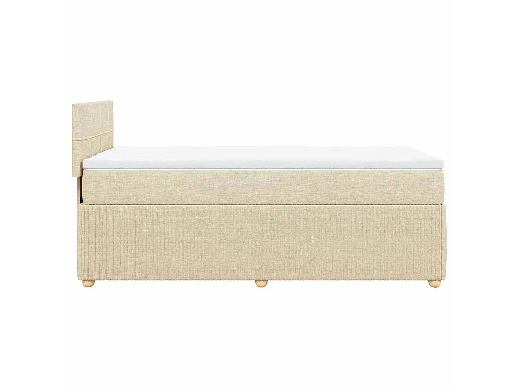 Boxspringbett mit Matratze Creme 90x200 cm Stoff