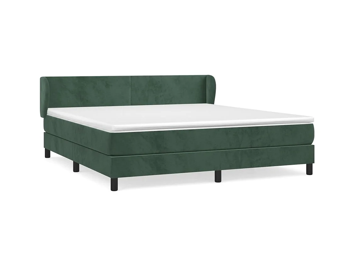 Sommier à lattes de lit et matelas Vert foncé 180x200cm Velours