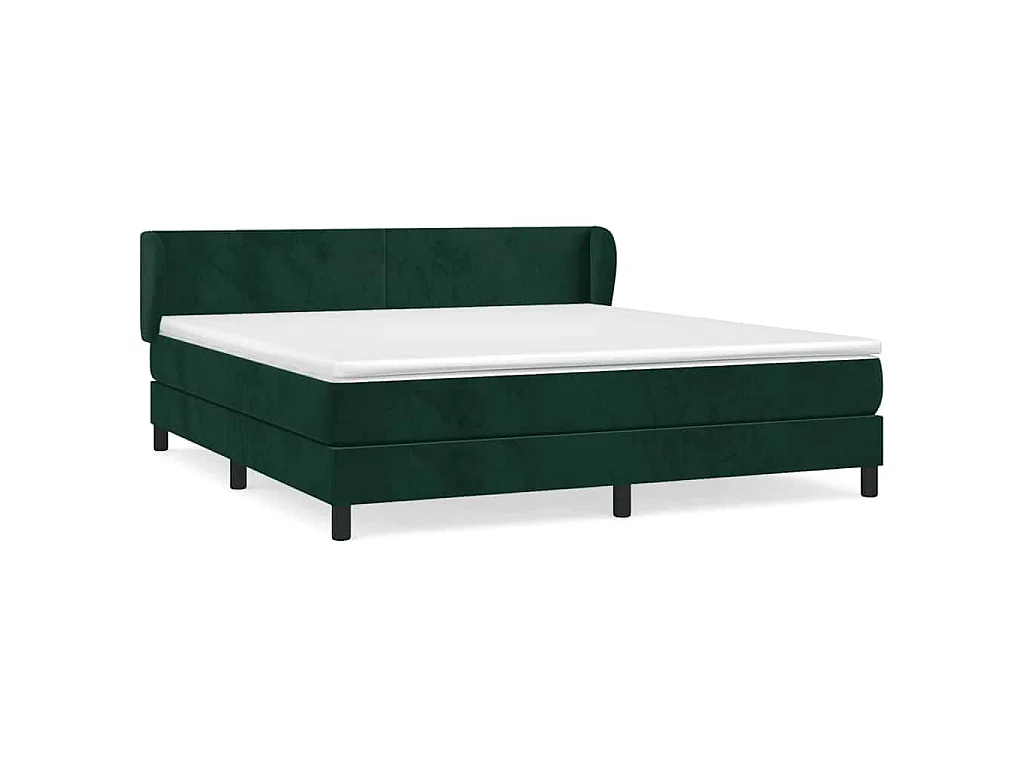 Sommier à lattes de lit et matelas Vert foncé 180x200cm Velours