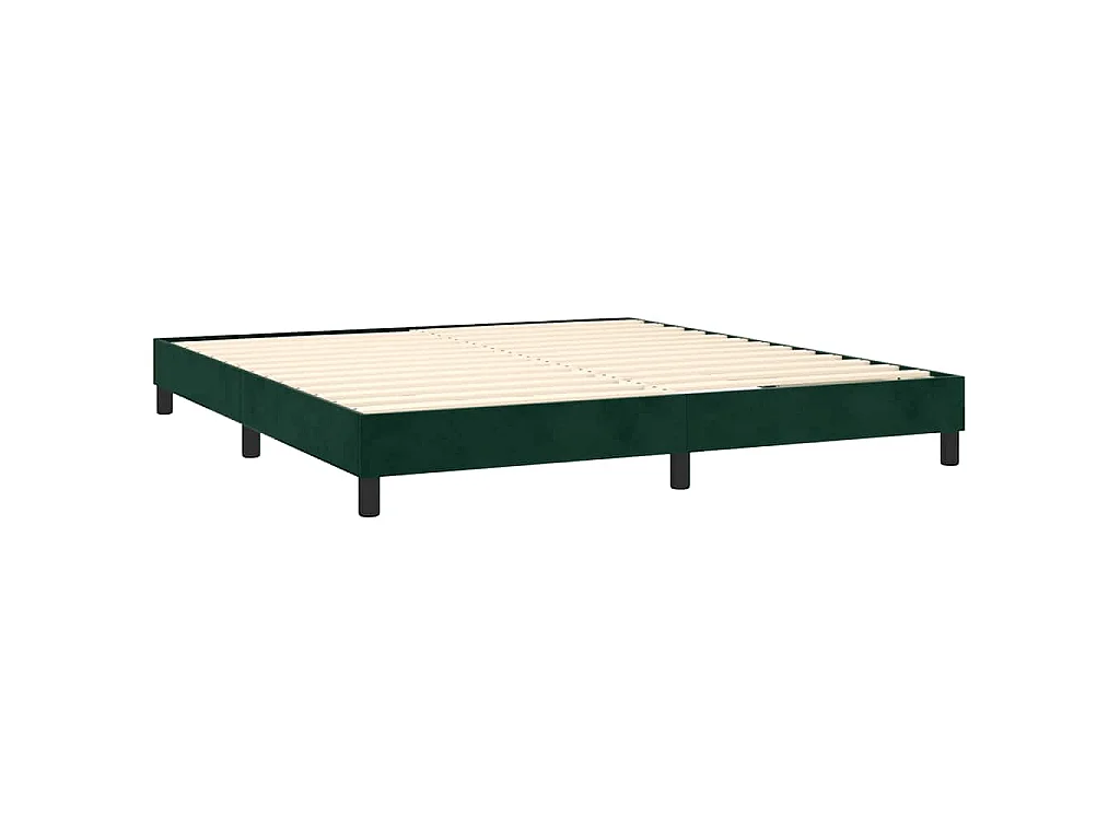 Sommier à lattes de lit et matelas Vert foncé 180x200cm Velours