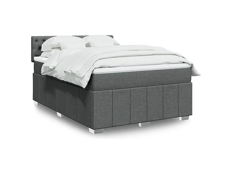 Boxspringbett mit Matratze Dunkelgrau 140x200 cm Stoff