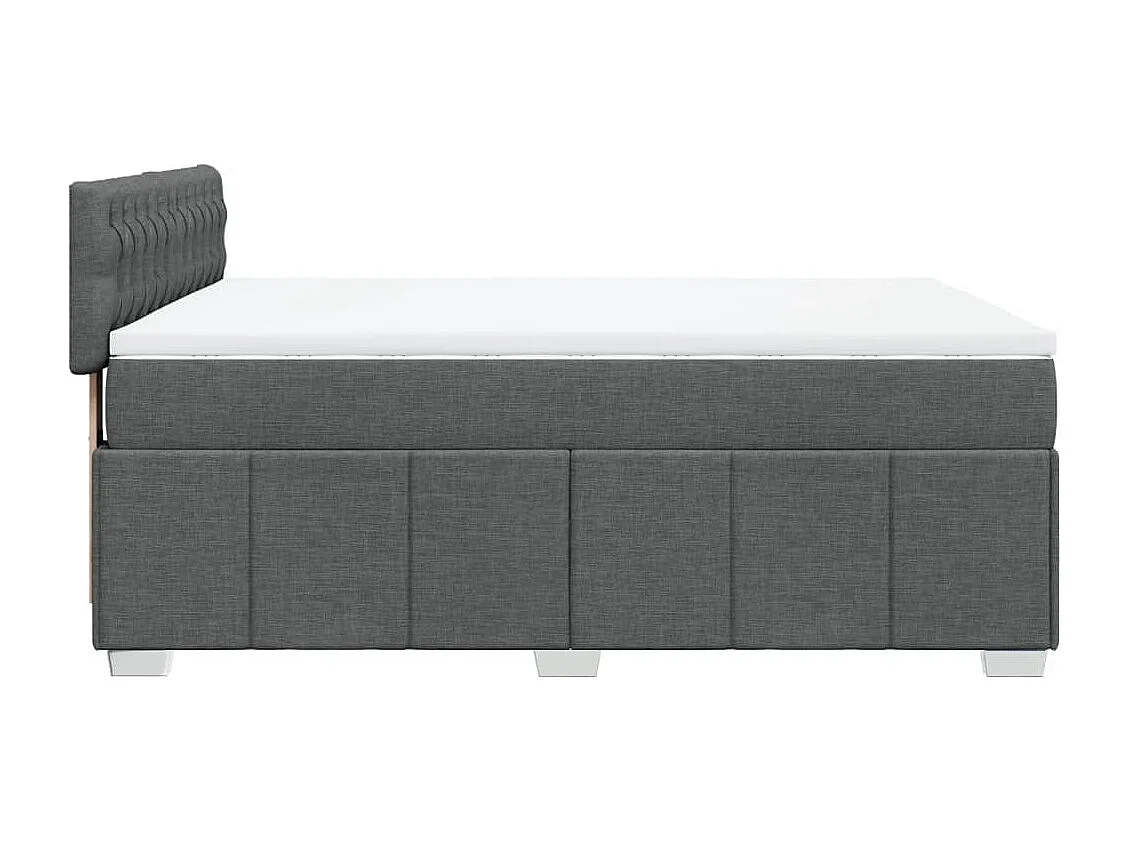 Boxspring met matras stof donkergrijs 140x200 cm