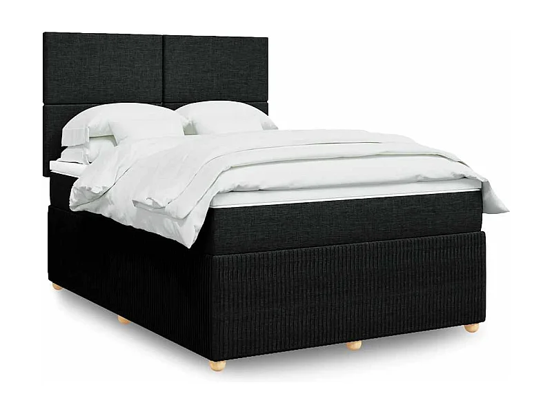 Boxspringbett mit Matratze Schwarz 140x190 cm Stoff
