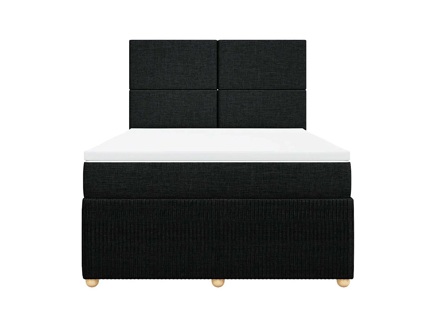 Sommier à lattes de lit avec matelas Noir 140x190 cm Tissu