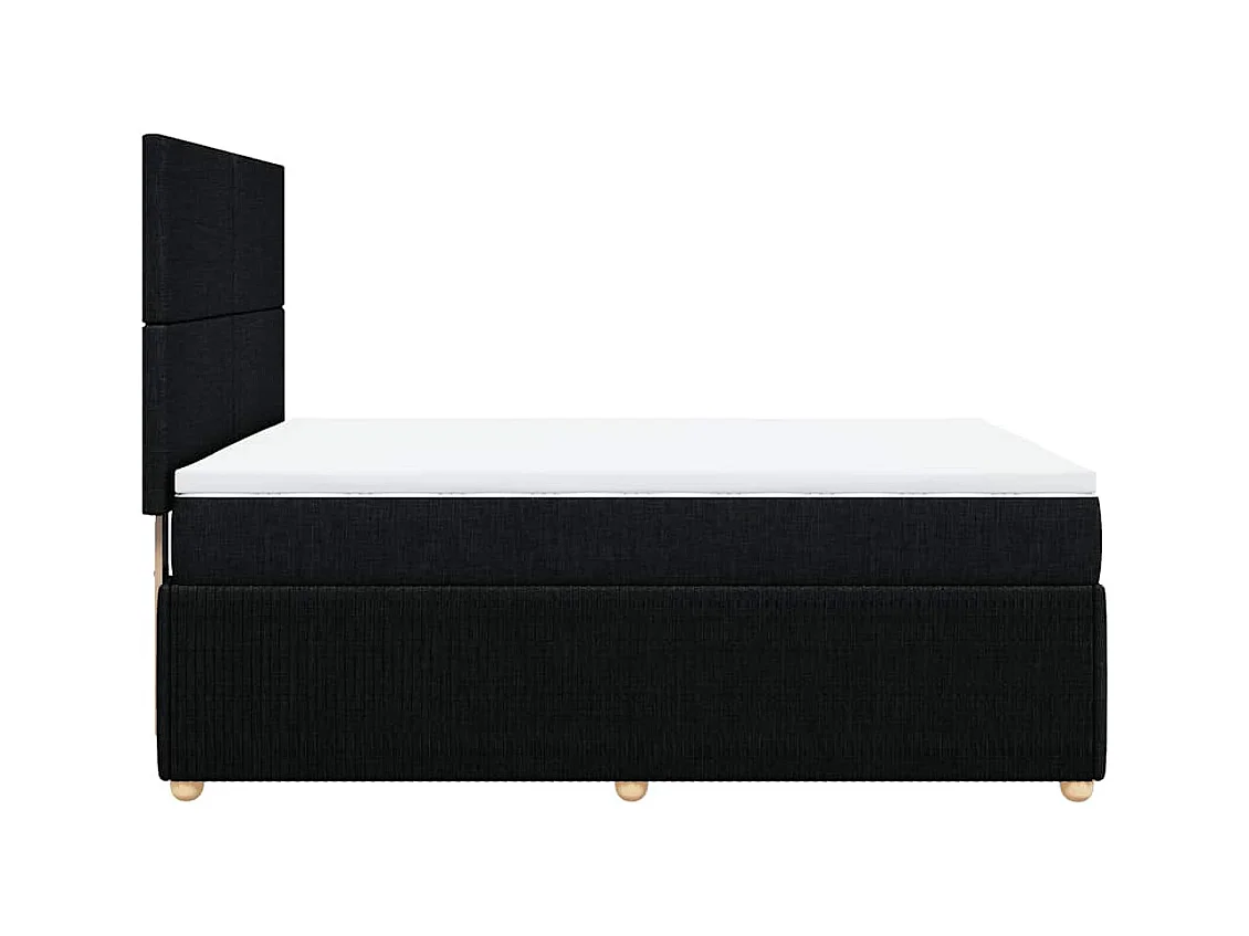 Sommier à lattes de lit avec matelas Noir 140x190 cm Tissu