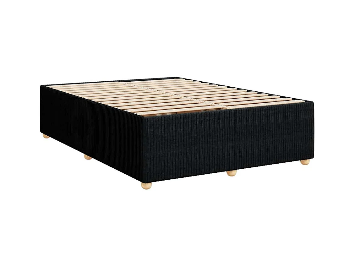 Sommier à lattes de lit avec matelas Noir 140x190 cm Tissu