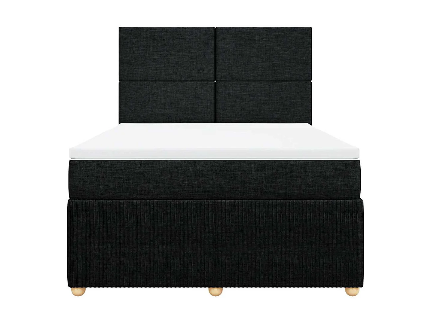 Sommier à lattes de lit avec matelas Noir 140x190 cm Tissu