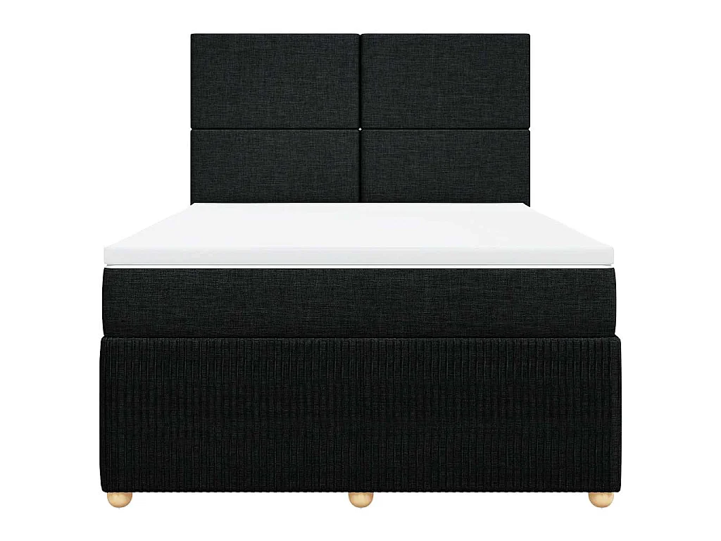 Boxspring met matras stof zwart 140x190 cm