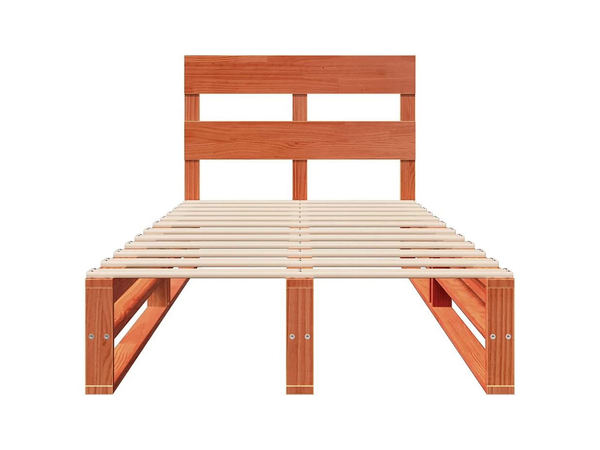 Cadre de lit sans matelas cire marron 90x200 cm bois pin massif