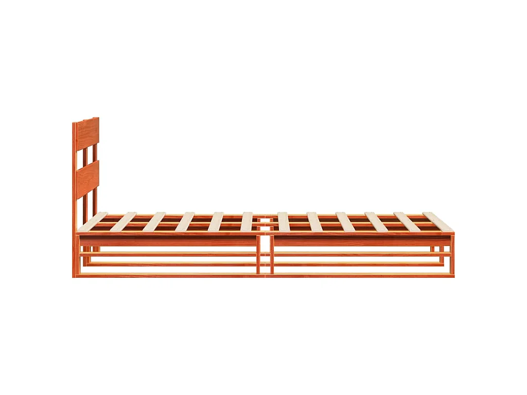 Massivholzbett ohne Matratze Wachsbraun 90x200 Kiefernholz