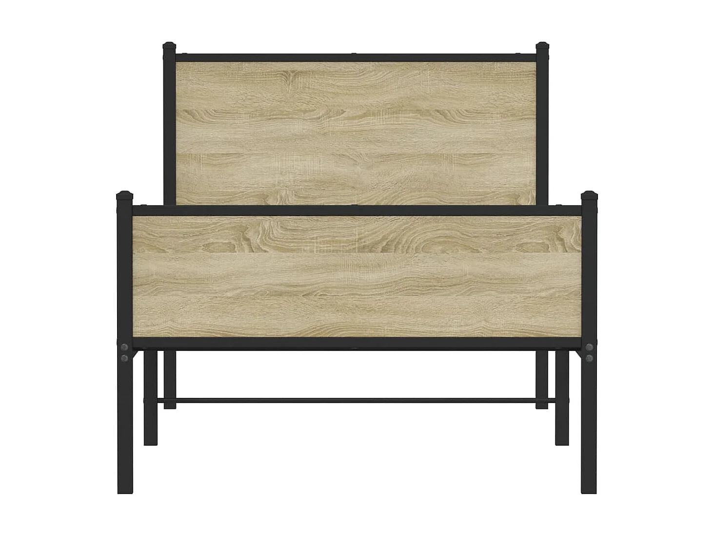 Metallbett ohne Matratze Sonoma-Eiche 100x190 cm