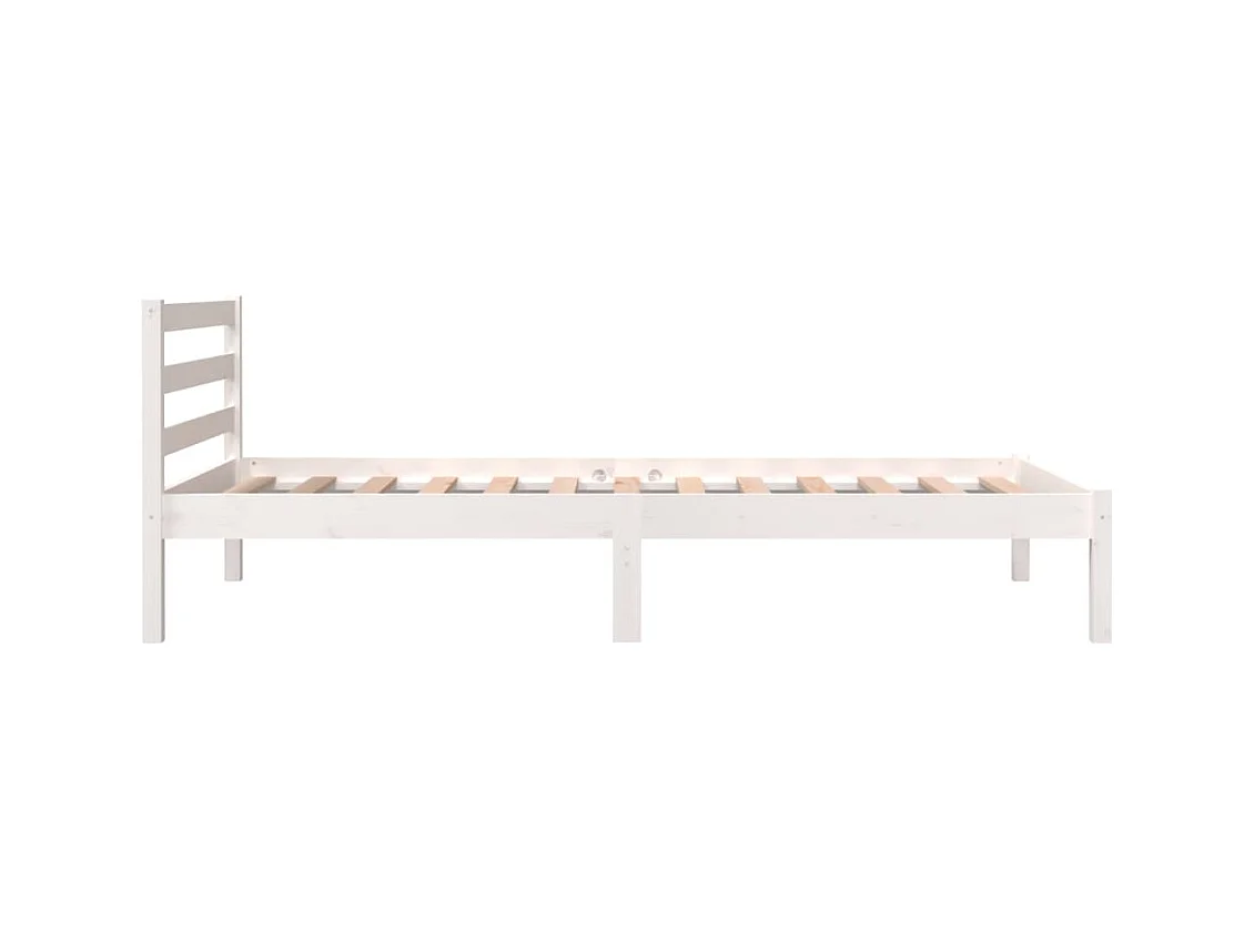 Bedframe massief grenenhout wit 90x190 cm
