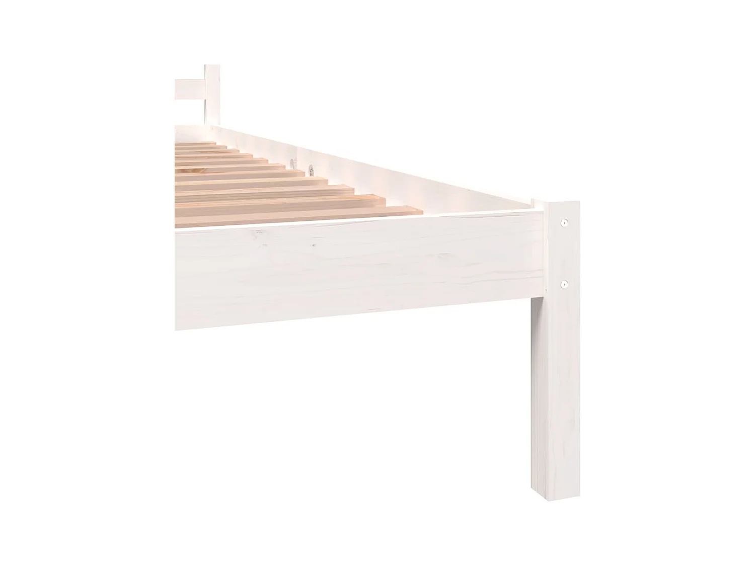 Bedframe massief grenenhout wit 90x190 cm