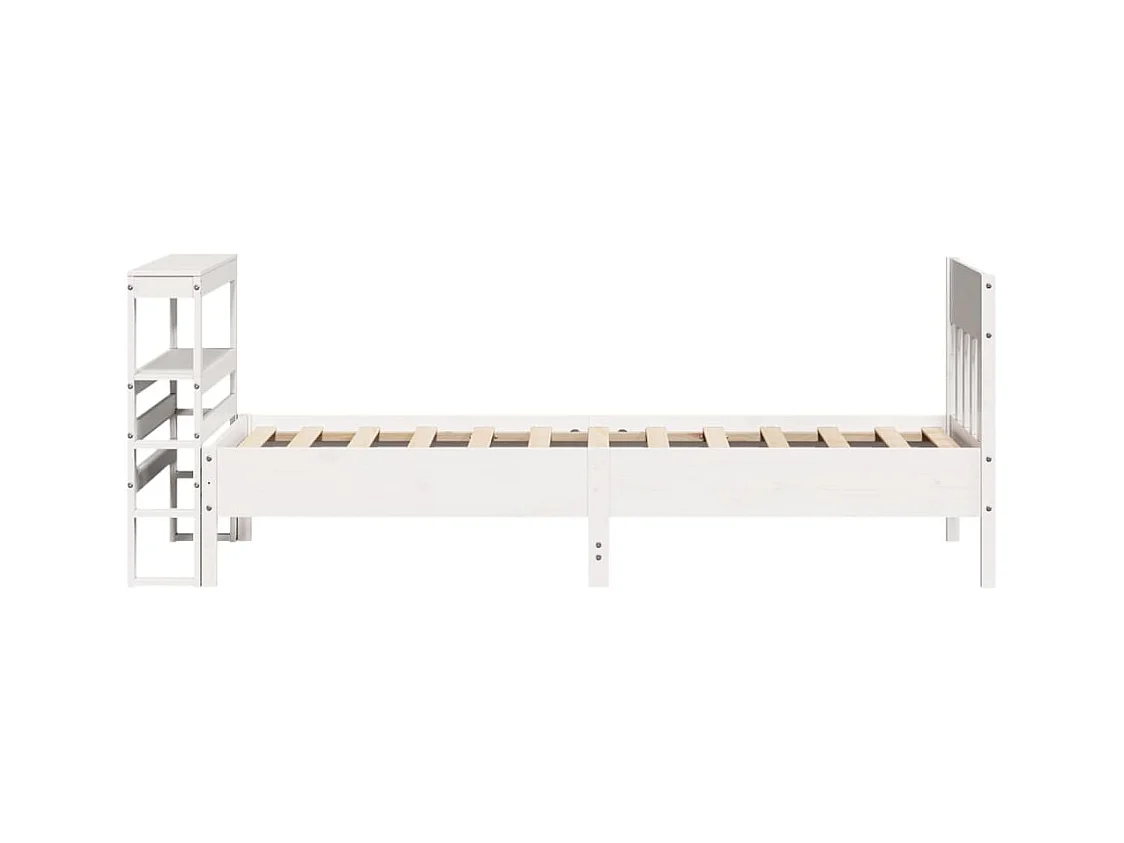 Massivholzbett ohne Matratze Weiß 90x190 cm Kiefernholz