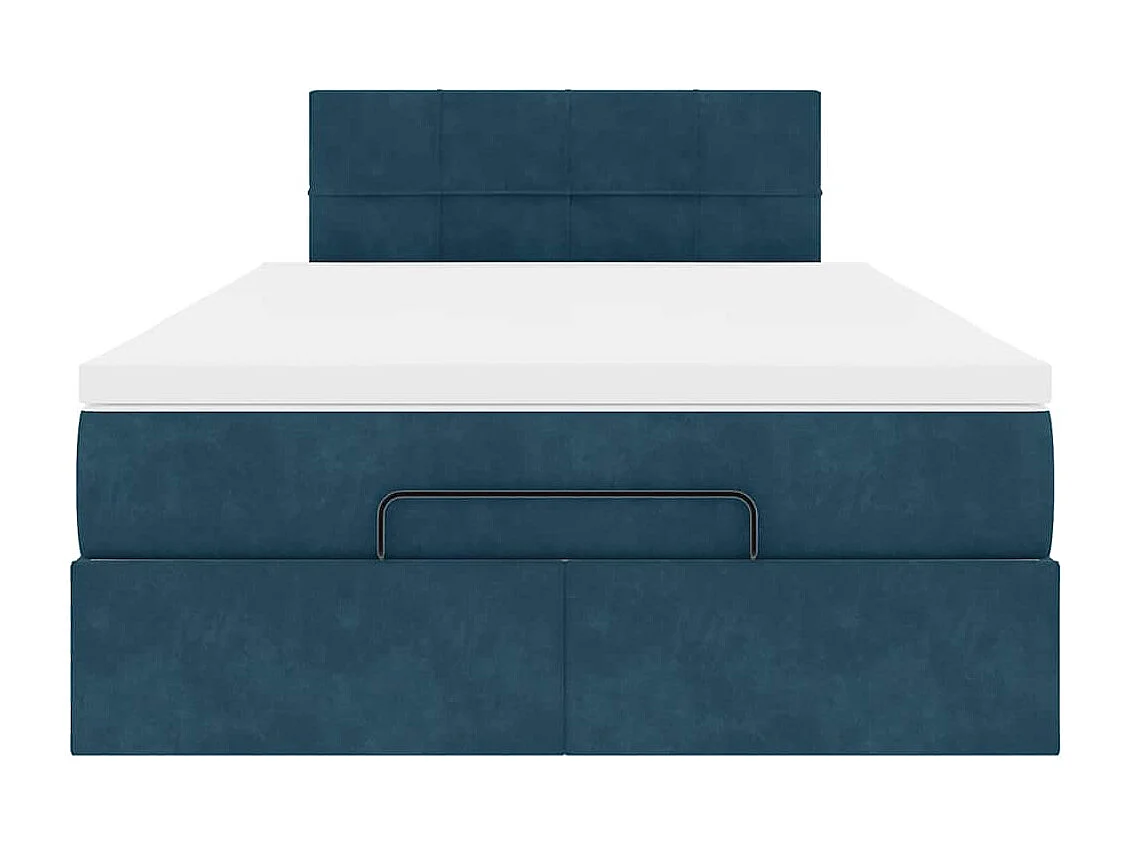Bed poef met matras en LED's 120x190 cm fluweel donkerblauw