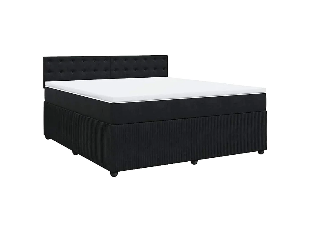 Boxspring met matras fluweel zwart 180x200 cm