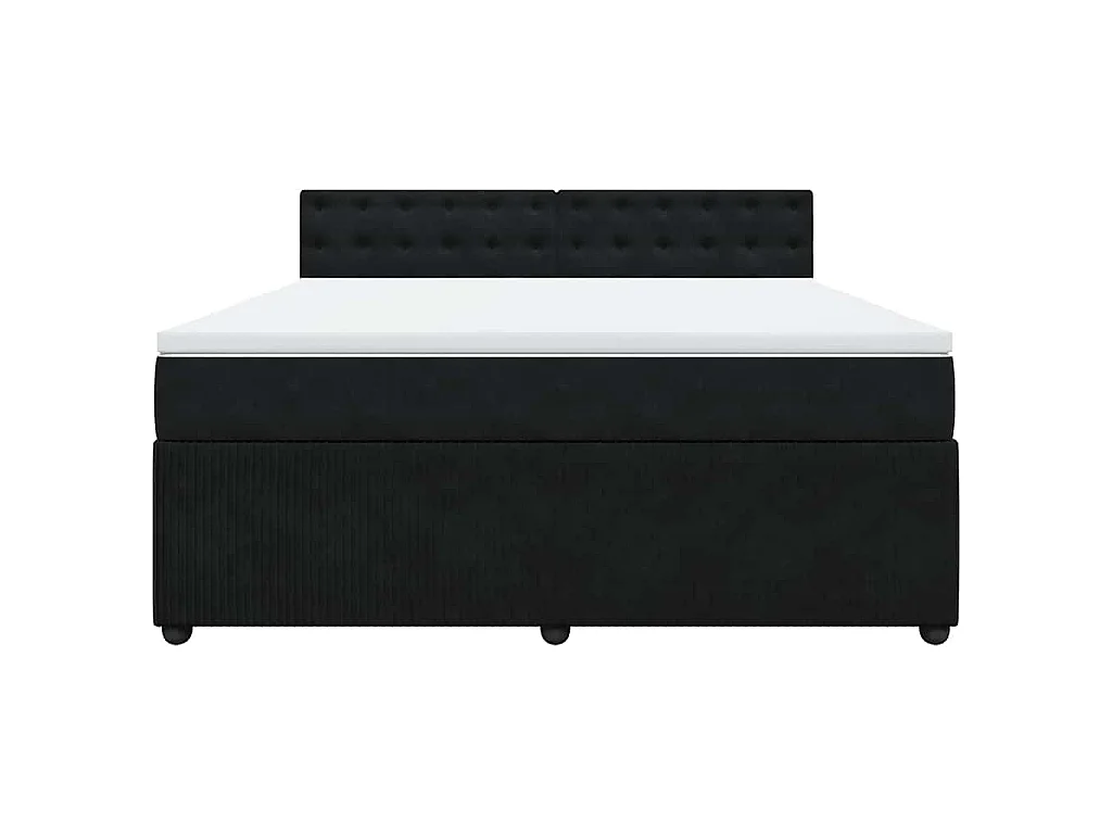 Boxspring met matras fluweel zwart 180x200 cm