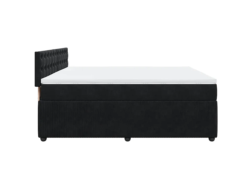 Boxspring met matras fluweel zwart 180x200 cm