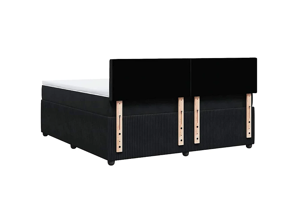 Boxspring met matras fluweel zwart 180x200 cm