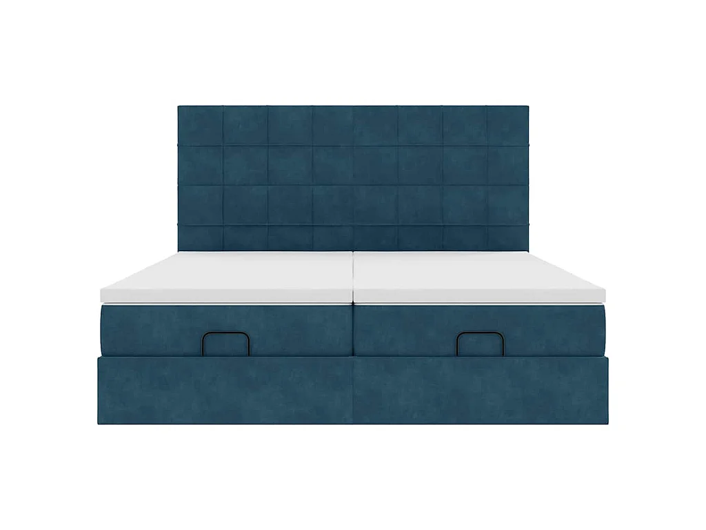 Struttura Letto Pouf con Materassi 180x200 cm Velluto