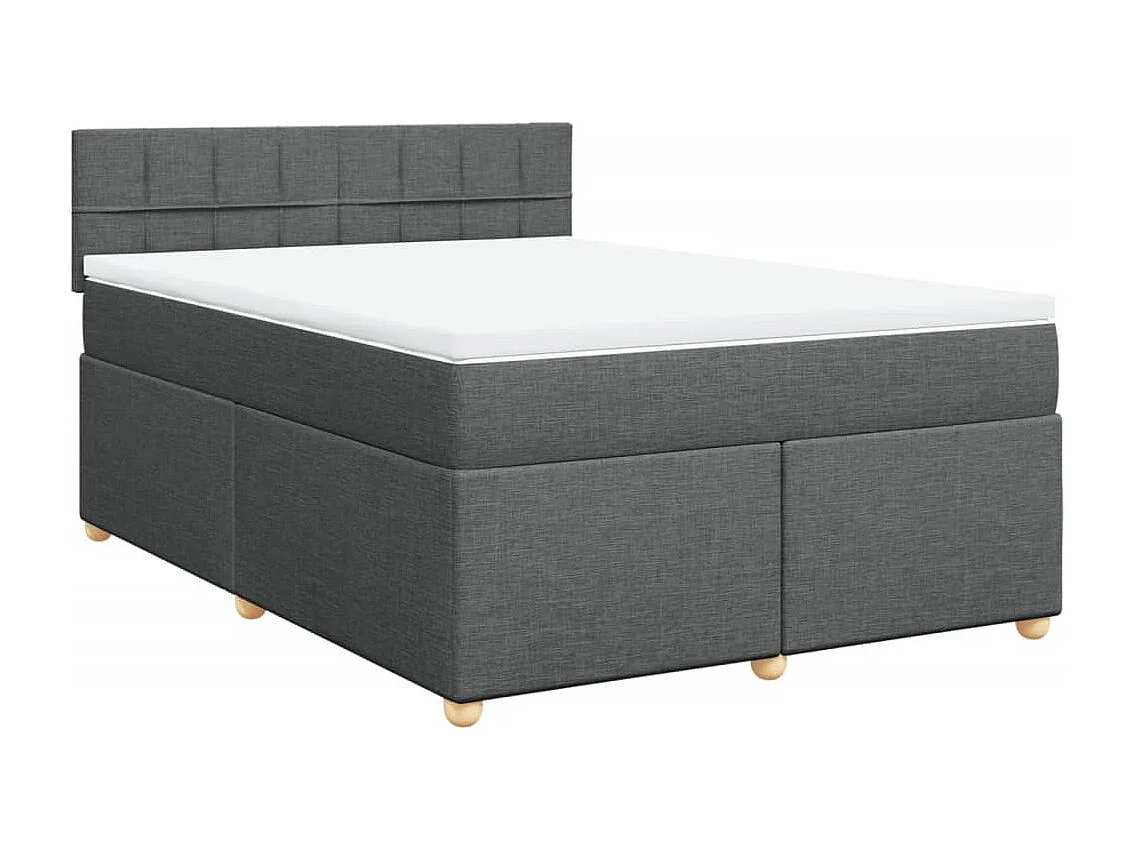 Boxspringbett mit Matratze Dunkelgrau 140x200 cm Stoff