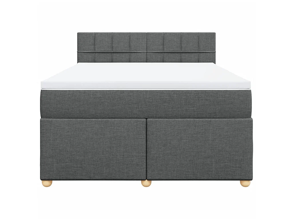 Sommier à lattes de lit avec matelas Gris foncé 140x200cm Tissu