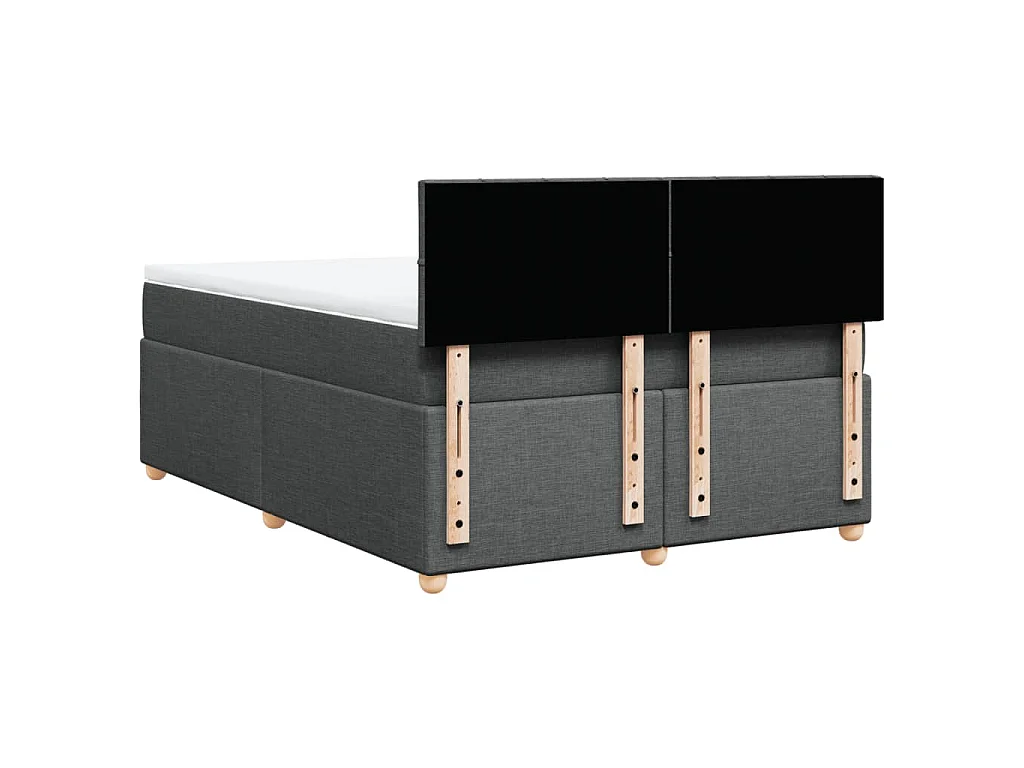 Sommier à lattes de lit avec matelas Gris foncé 140x200cm Tissu