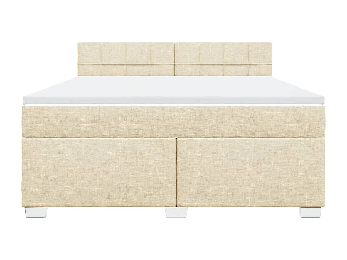 Sommier à lattes de lit avec matelas Crème 180x200 cm Tissu