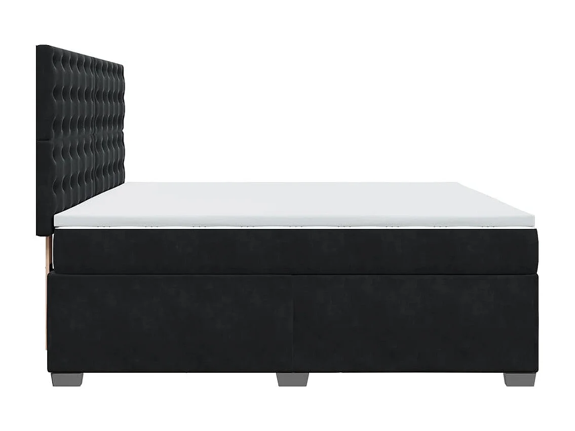 Boxspringbett mit Matratze Schwarz 180x200 cm Samt