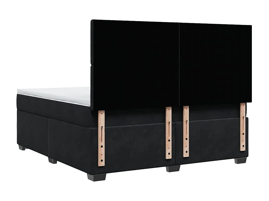 Boxspringbett mit Matratze Schwarz 180x200 cm Samt
