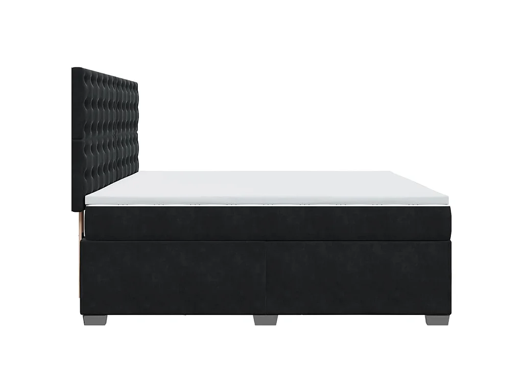 Boxspringbett mit Matratze Schwarz 180x200 cm Samt