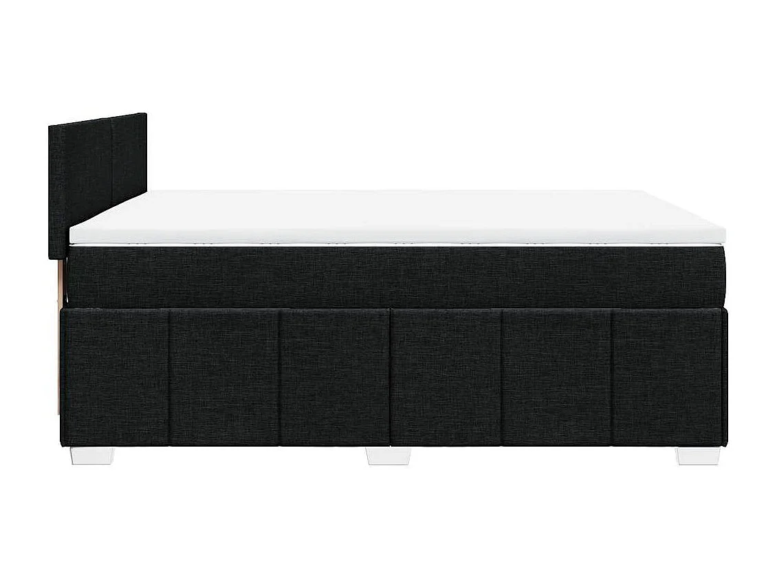 Cama box spring con colchón tela negro 140x200 cm