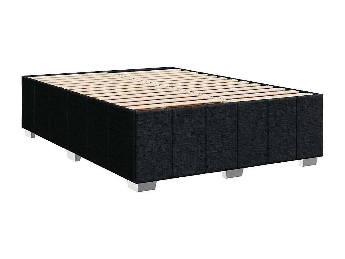 Cama box spring con colchón tela negro 140x200 cm