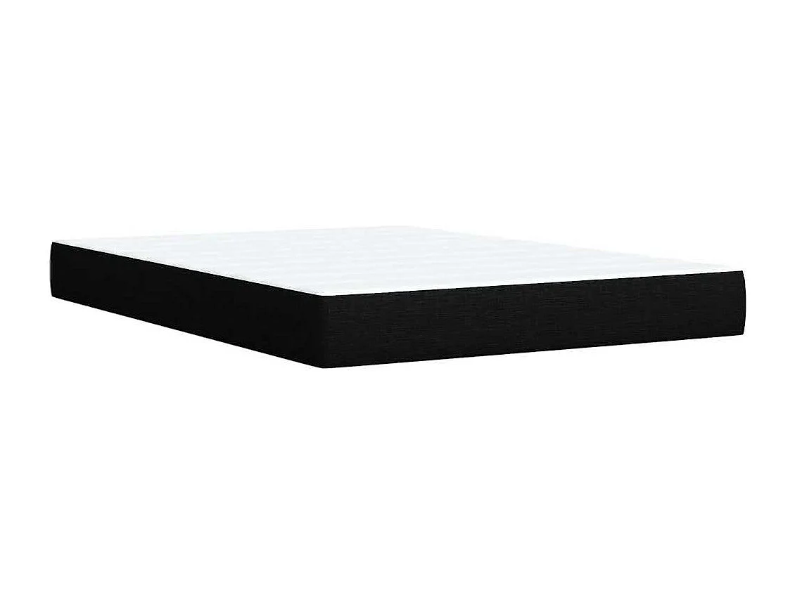 Cama box spring con colchón tela negro 140x200 cm