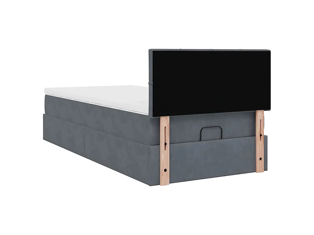 Ottoman bed met matras en LED's 90x190cm fluweel donkergrijs