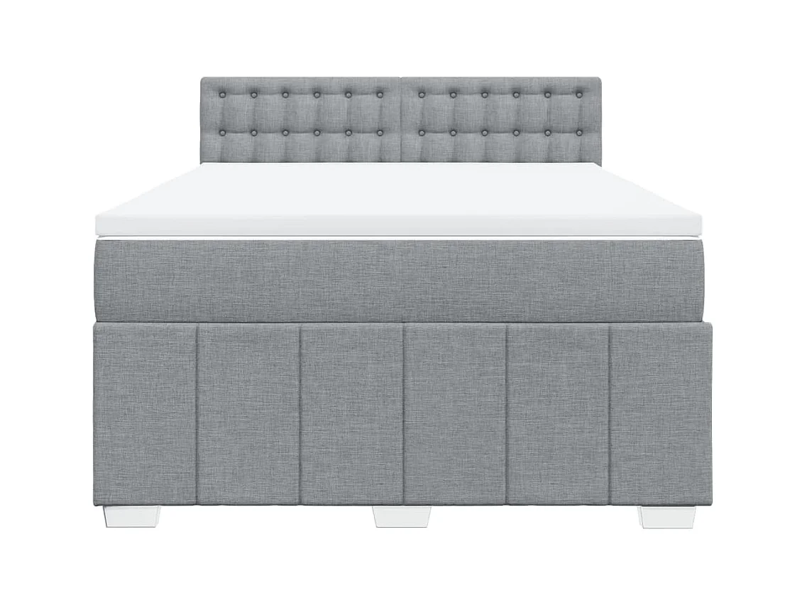 Boxspringbett mit Matratze Hellgrau 140x190 cm Stoff