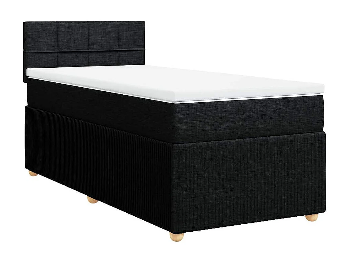 Giroletto a Molle con Materasso Nero 90x200 cm in Tessuto